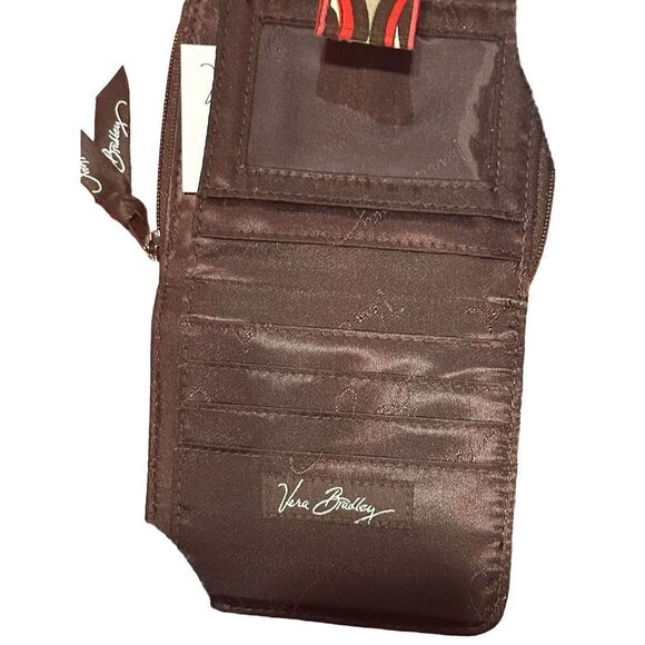 NEW WITHOUT TAGS women Vera Bradley Puccini Small Fold Wallet Floral Brown - Picture 4 of 8